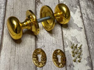 Plain Door Knob Brass Plated