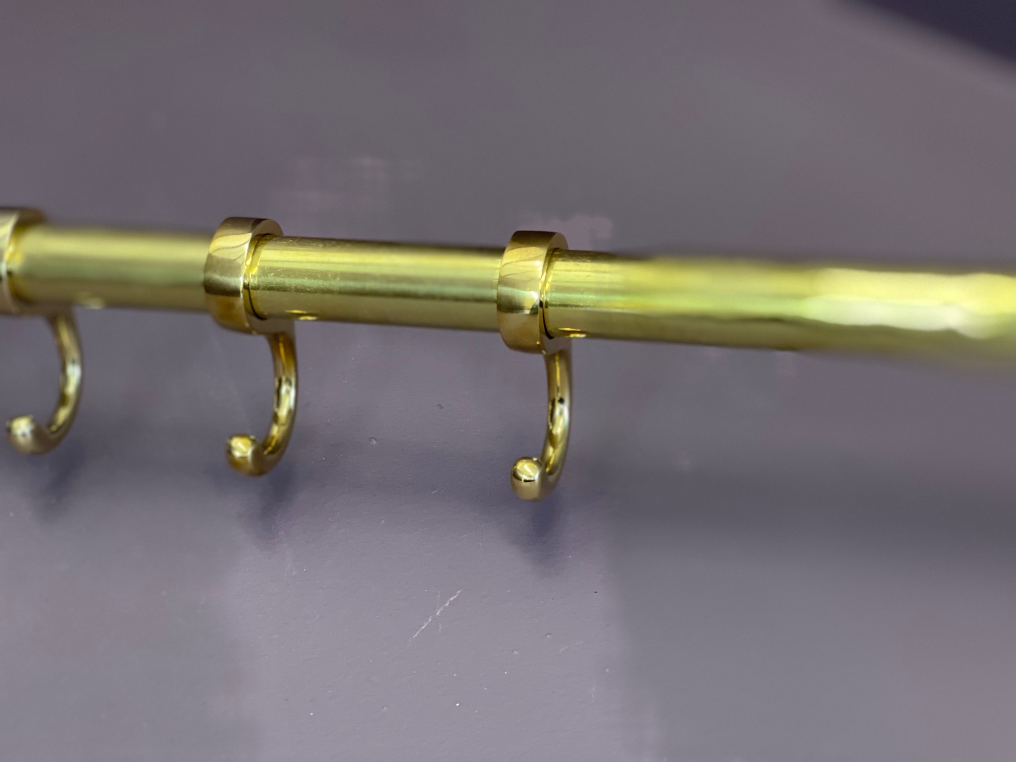 Solid brass rail and bracket assembly